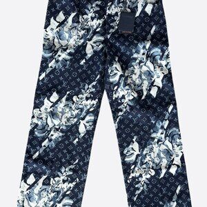 Louis Vuitton Blue Floral Monogram Jeans